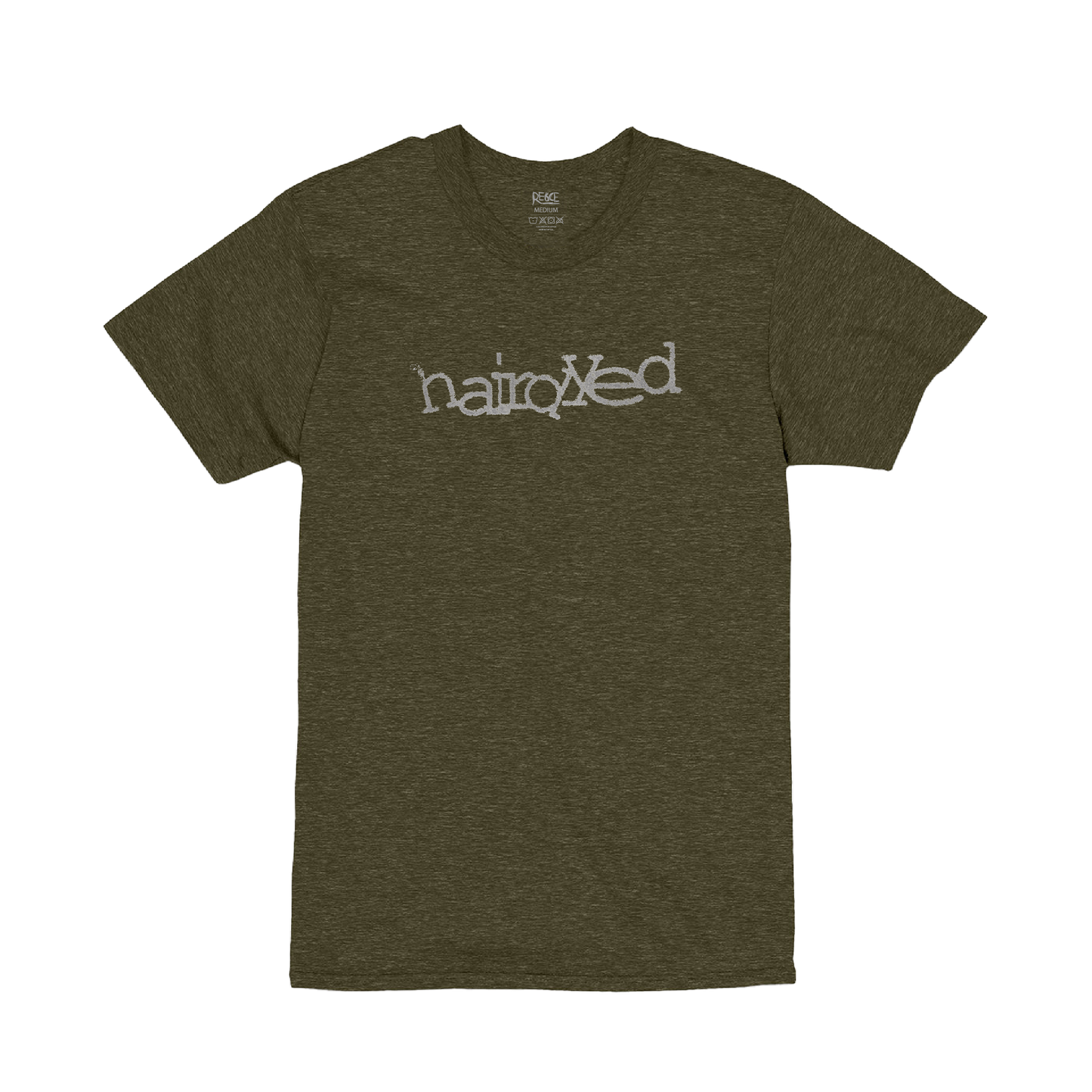 Hair Dyed Text Tee - Heather Military Green